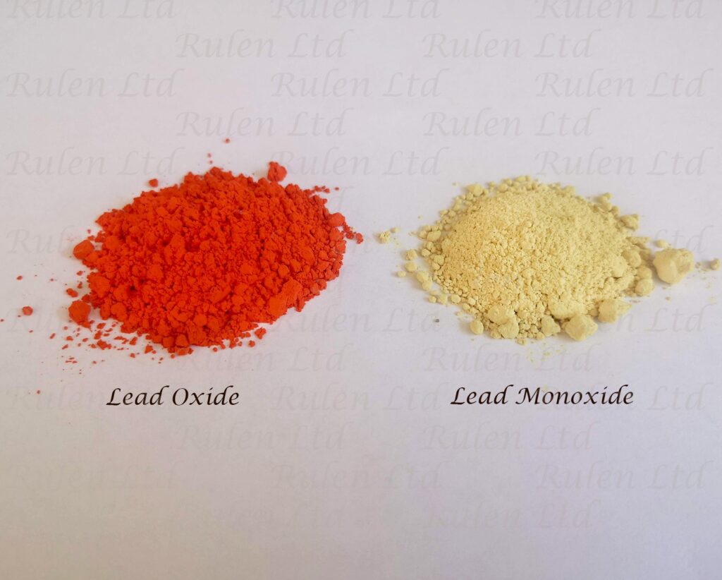 ead dioxide, Lead tetroxide, Lead(III) oxide, Lead oxide red, Litharge, Massicot